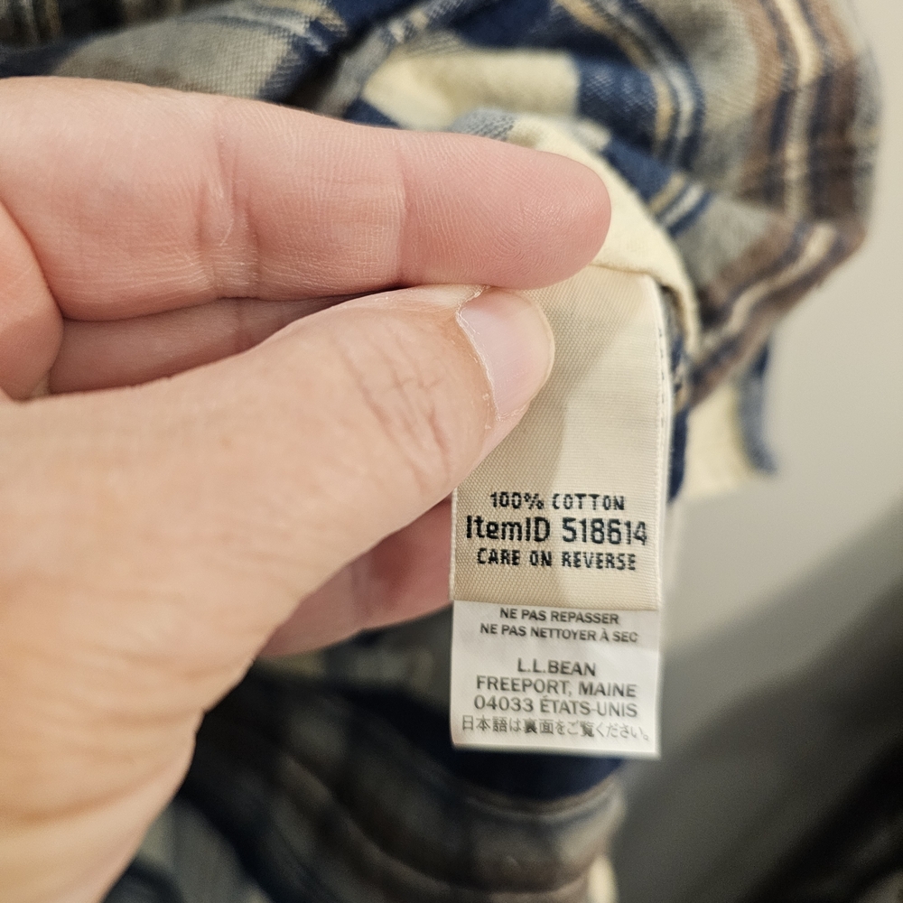 L.L. Bean Blue and Brown Plaid Blouse - Picture 3 of 6